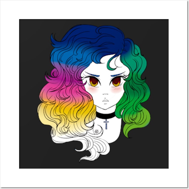 Hair Art - Rainbow Wall Art by Pink Grape Arts